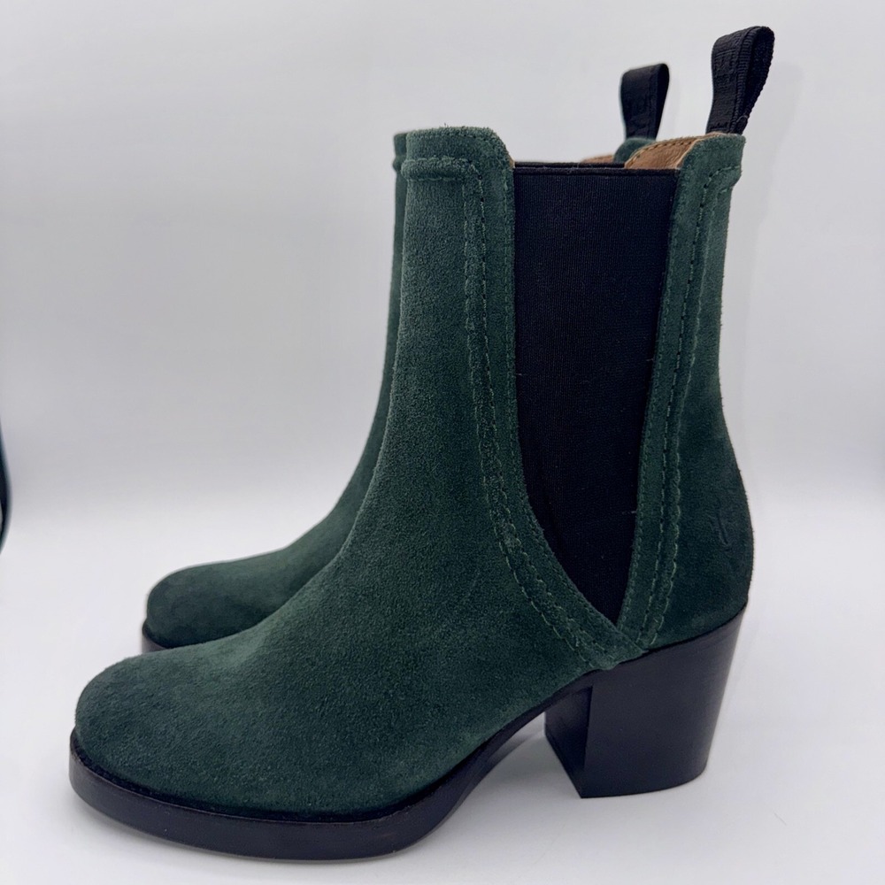 Frye Jean Boots Women's Size 7 Forest Green Suede - Picture 9 of 15